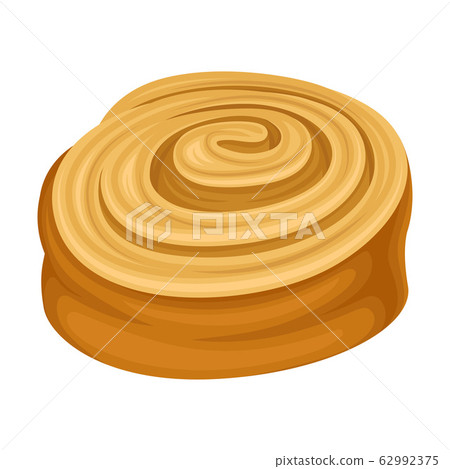 Rolled Pastry Isolated on White Background Vector Food Element 62992375