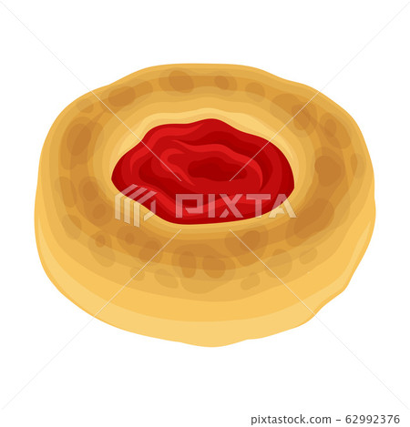 Tasty Wheat Pastry with Sweet Filling Vector Food Element 62992376