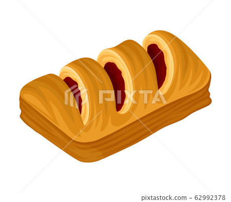 Bakery Product with Jam Filling Vector Illustrated Item 62992378