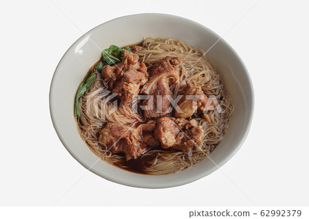 Closed up shot of Pork noodle (Braised pork) 62992379