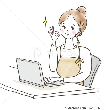 Personal computer, smile, woman 62992615