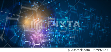 Technology data background, global cyber business 62992644