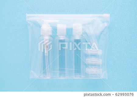 travel toiletries, small plastic bottles travel toiletries, small plastic bottles 62993076