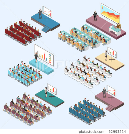 Conference Hall Isometric Set  62993214
