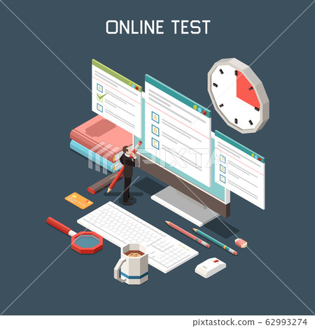Online Test Isometric Background 62993274