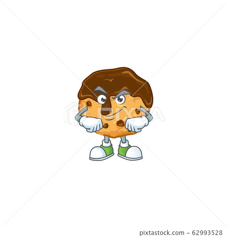 Chocolate chips with cream mascot icon design style with Smirking face 62993528