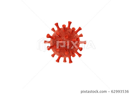 Coronavirus cell model isolated on white 62993536