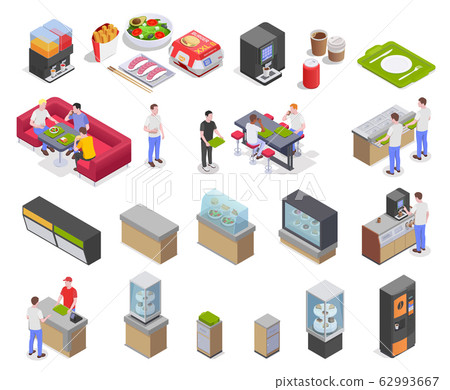 Food Court Isometric Set 62993667