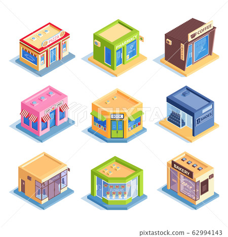 Isometric Shops Set 62994143