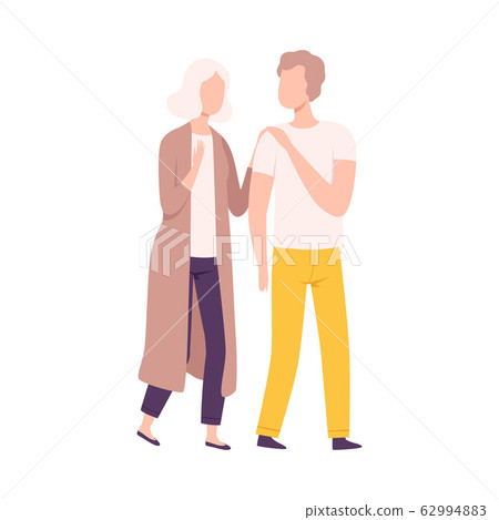 Mother and Her Adult Son, Happy Parenthood, Mom and Her Child Having Good Time Together Flat Vector Illustration 62994883