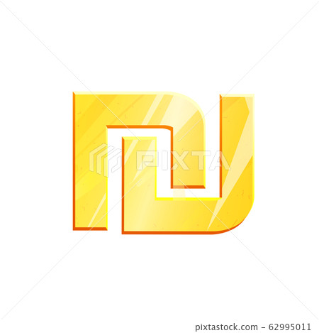 Golden shekel ILS symbol on white background. Finance investment concept. Exchange Israel currency Money banking illustration. Business income earnings. Financial sign stock vector 62995011