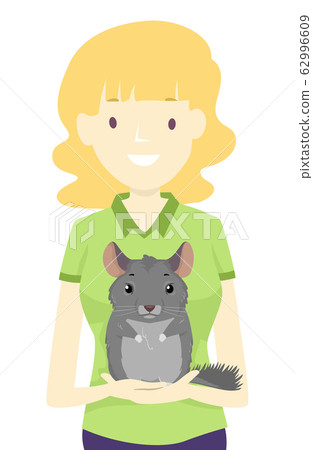 Girl Save Chinchilla Illustration 62996609