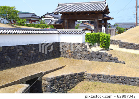 View of Hagi Castle moat ruins park 62997342