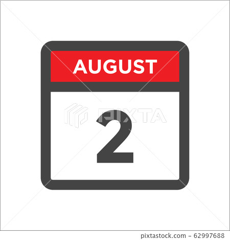 August 2 calendar icon with day of month - Stock Illustration [62997688 ...