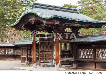 冬季上杉神社門山形米澤 照片素材 圖片 6299 圖庫