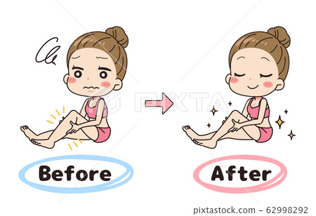 設置插圖擔心腫脹的女性前後 62998292