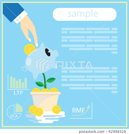 The pig bank and coin for DCA LTF RMF business plan. 62998329