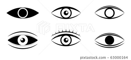 Eye icons. Human eyes. Eye icons. Human eyes. 63000164