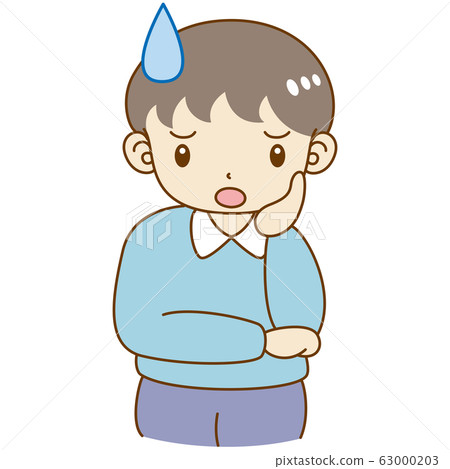 插图素材: 男孩尴尬的思考 查看全部