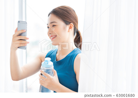 woman at home, yoga, sport, fitness 63001680