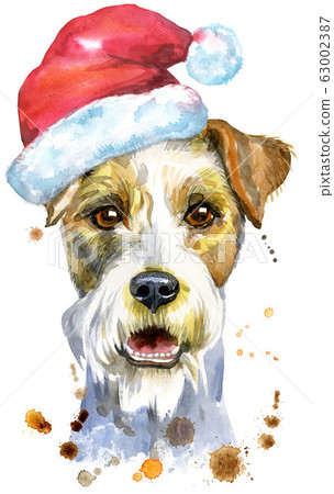 Watercolor portrait of airedale terrier dog with Watercolor portrait of airedale terrier dog with 63002387