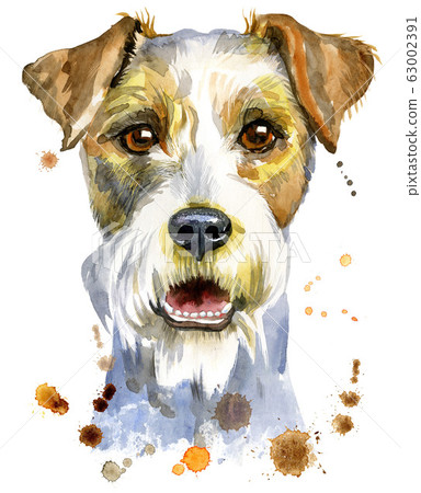 Watercolor portrait of airedale terrier dog Watercolor portrait of airedale terrier dog 63002391