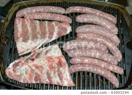 grilled meat on the barbecue grilled meat on the barbecue 63003294