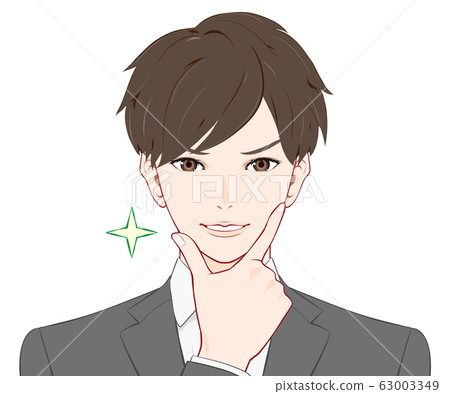 A man in a suit with a textured face 63003349