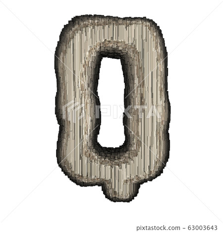 Industrial metal alphabet letter Q 3D 63003643