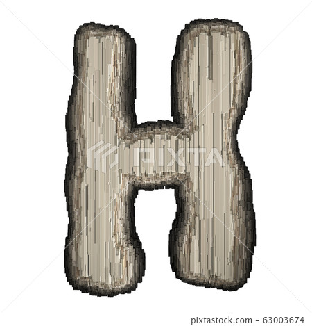Industrial metal alphabet letter H 3D 63003674