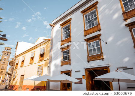 Street view with colorful ancient houses in La Laguna Street view with colorful ancient houses in La Laguna 63003679