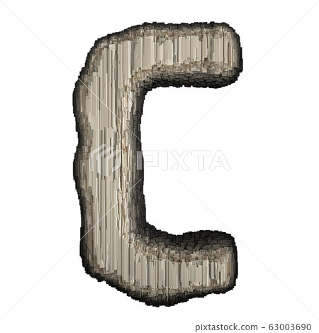 Industrial metal alphabet letter C 3D Industrial metal alphabet letter C 3D 63003690