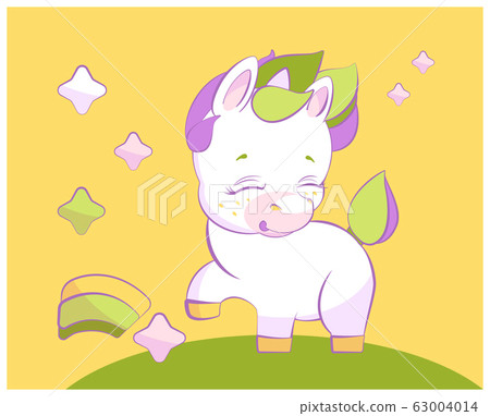 Cute little unicorn pounding a hoof Cute little unicorn pounding a hoof 63004014