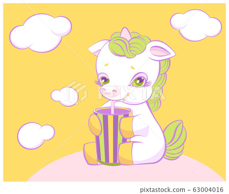 Cute little unicorn drinks 63004016