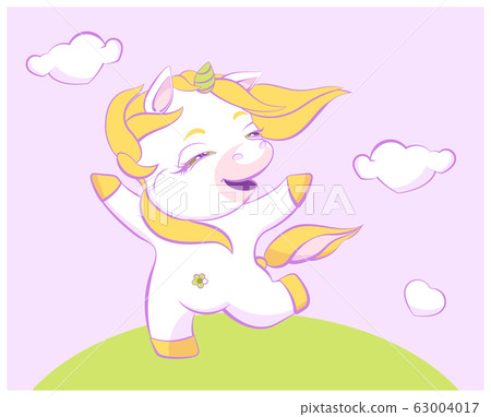 Cute little unicorn is skipping Cute little unicorn is skipping 63004017