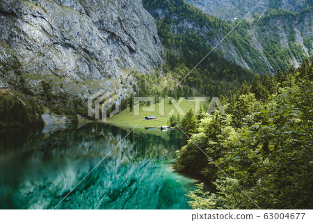 Scenic Lake Obersee in summer, Bavaria, Germany 63004677