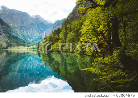 Scenic Lake Obersee in summer, Bavaria, Germany 63004679