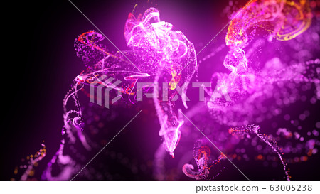 injection of fluorescent ink in water isolated on black background. 3d render of glow particles or sparks like shiny magic spell. Fantastic background for festive event. Red purple mix 5 injection of fluorescent ink in water isolated on black background. 3d render of glow particles or sparks like shiny magic spell. Fantastic background for festive event. Red purple mix 5 63005238