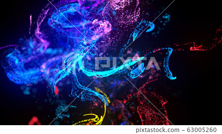 injection of fluorescent ink in water isolated on black background. 3d render of glow particles or sparks like shiny magic spell. Fantastic background for festive event. Blue red purple mix 5 injection of fluorescent ink in water isolated on black background. 3d render of glow particles or sparks like shiny magic spell. Fantastic background for festive event. Blue red purple mix 5 63005260
