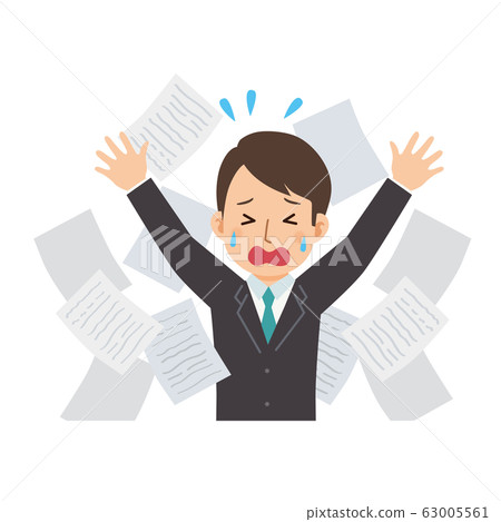 勞累過度的黑人公司勞累過度的商人圖 63005561