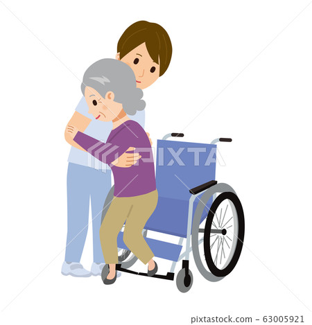 Wheelchair assistance assistance senior woman... - Stock Illustration ...