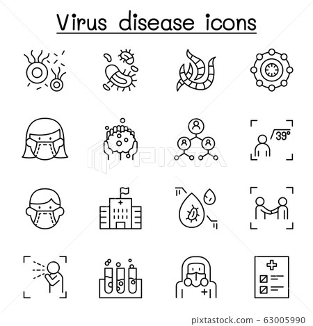 Virus disease, Covid-19, Corona virus icon set in Virus disease, Covid-19, Corona virus icon set in 63005990