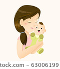 Beautiful mother holding her little baby with love 63006199