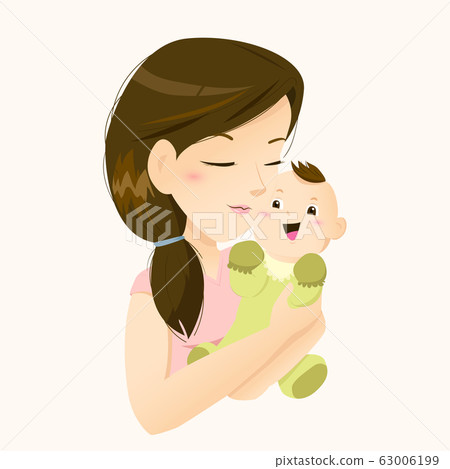Beautiful mother holding her little baby with love 63006199