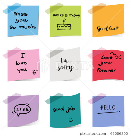 Colorful sticky notepaper with text on white Colorful sticky notepaper with text on white 63006200