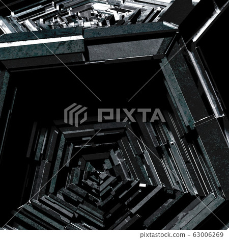 Black abstract sci-fi metallic detail background - 3D Rendering Black abstract sci-fi metallic detail background - 3D Rendering 63006269