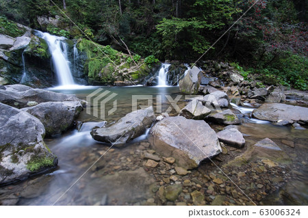 Waterfall Kameneckiy in the Carpathian mountains, Waterfall Kameneckiy in the Carpathian mountains, 63006324