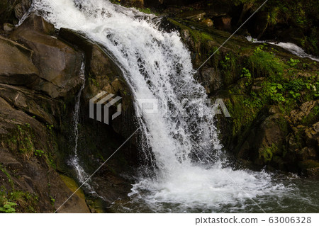 Waterfall Kameneckiy in the Carpathian mountains, Waterfall Kameneckiy in the Carpathian mountains, 63006328