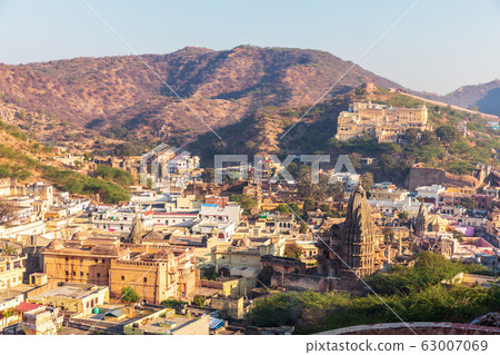 India town Amer and Jagat Shiromani Temple, aerial India town Amer and Jagat Shiromani Temple, aerial 63007069