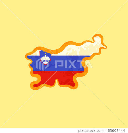 Slovenia - Map colored with Slovenian flag Slovenia - Map colored with Slovenian flag 63008444